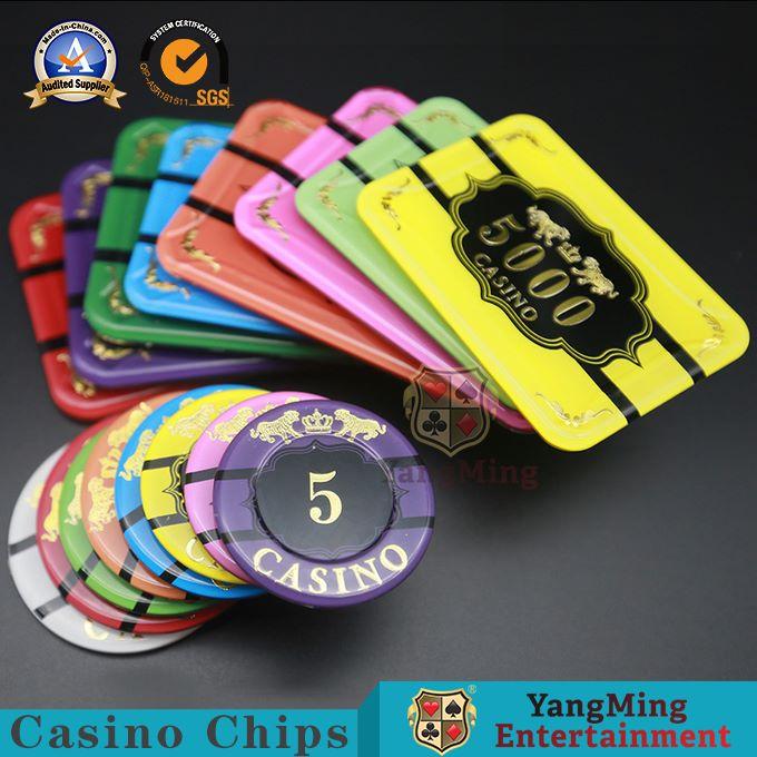 Macao Competition Casino Poker Chips Hot Stamping Anti Counterfeit