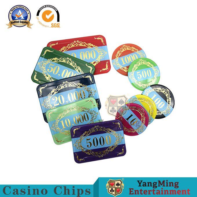 Durable Light Weight RFID Casino Chips / Rectangle Poker Chips Standard