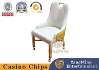 Baccarat Casino Metal Sliding Wheelchair Poker Club Table Game Players Chair With Armrests