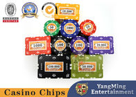 Sticker Pure Casino Poker Chip Set With UV Logo , Ceramic Poker Chip Sets 