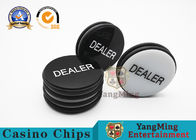 Texas Hold' Em Black & White Double-Sided Engraving Round Dealer Card Chips Poker Table Size Pressing Piece Positioning