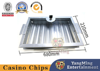 Electroplated Silver 8-Grid Chip Tray Poker Table Single Layer With Locked Chips