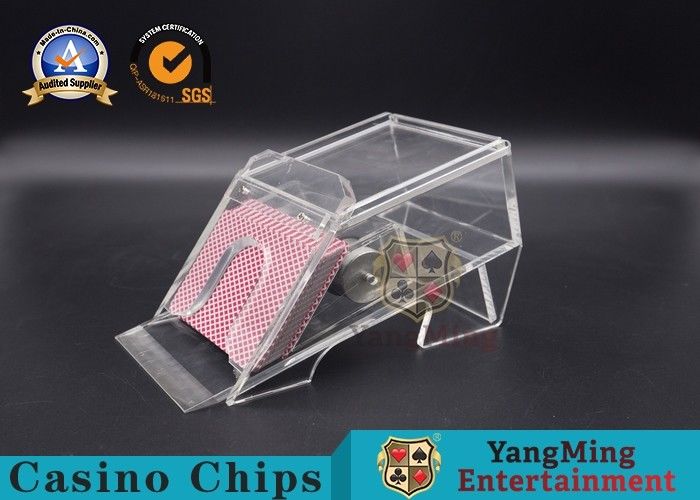 Acrylic Poker Card Dealing Shoe Of Fully Transparent Core With Baccarat Dealer Shoe 2 Deck