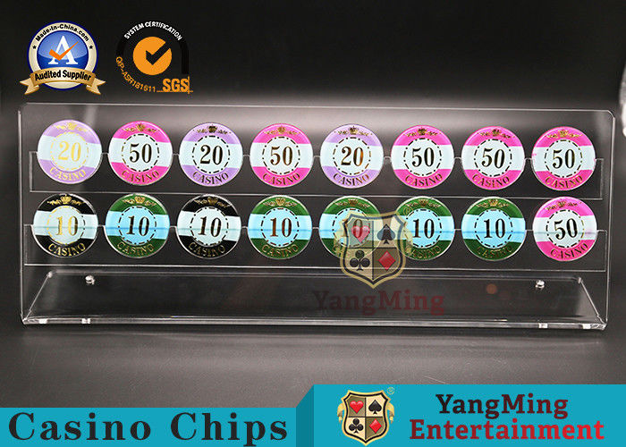 500g Casino Game Accessories Roulette Table 40mm Acrylic Poker Chips Plate Coins Display
