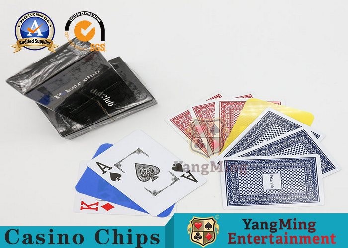 100 PVC Plastic Playing Cards / Casino Gold Plated Card With Two Color