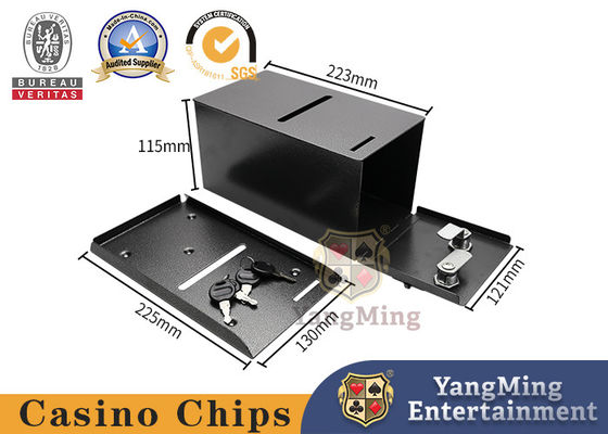 Gambling Poker Table Cash Drop Box Factory Design Metal Tips Holder With Security Lock
