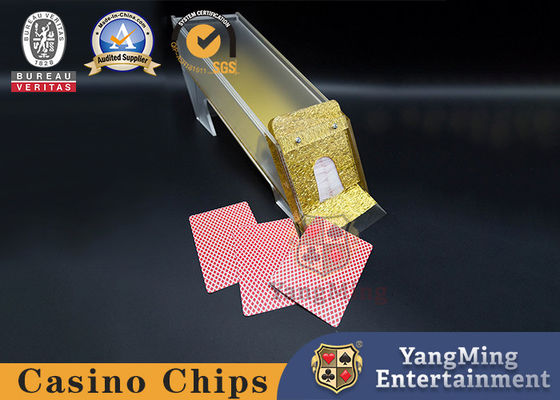 Texas Poker Baccarat Polished Gold 8 Deck Poker Casino Table Dealer Accept Custom