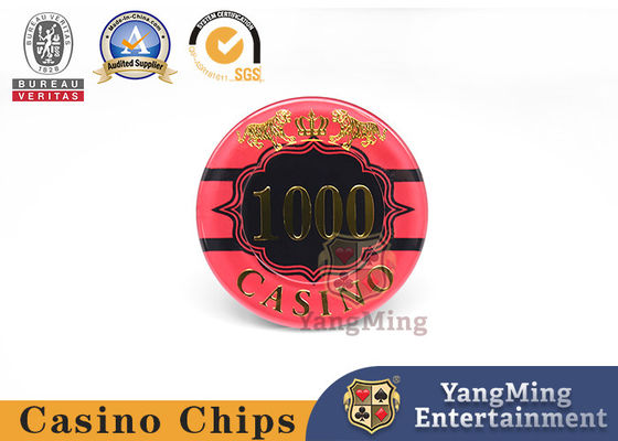 Custom Casino Table Baccarat Dragon Tiger Acrylic Crystal Gold Plated Poker Chips Coins