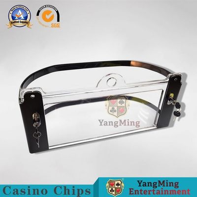 Transparent Thick Acrylic Roulette Casino Chip Holder With Lock