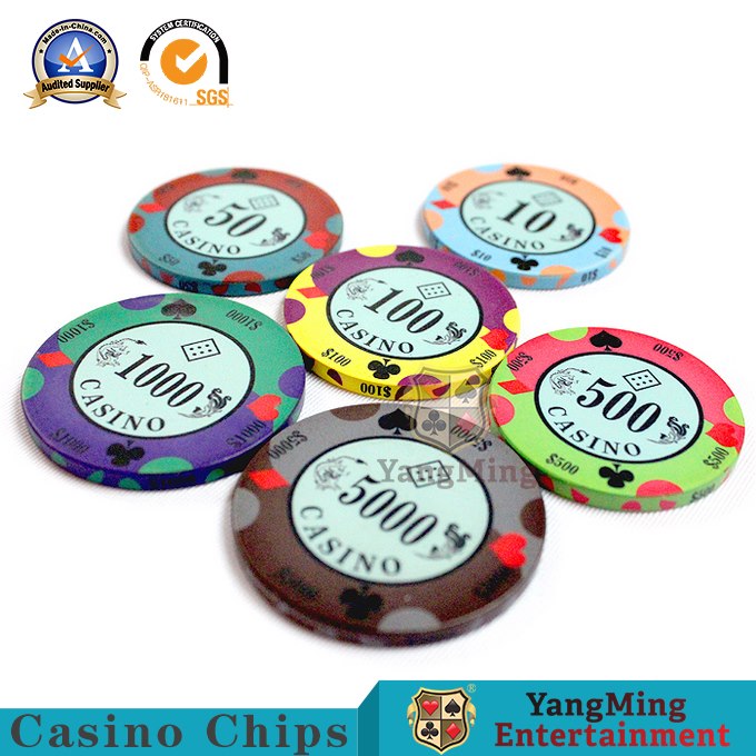 Professional 10g Sublimation Custom Ceramic Poker Chips For Casino Game