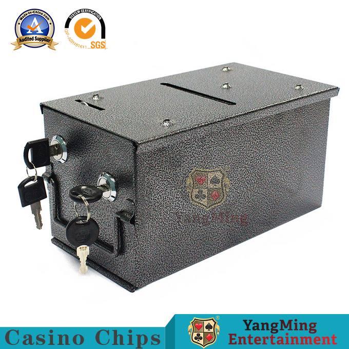 Dedicated Mini Metallic Iron Cash Storage Box Casino Poker Table