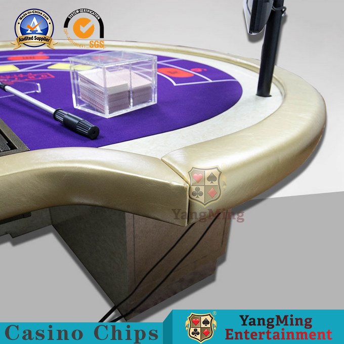 2850*1650*800mm Casino RFID System Leather Table Top Cards Felt Table