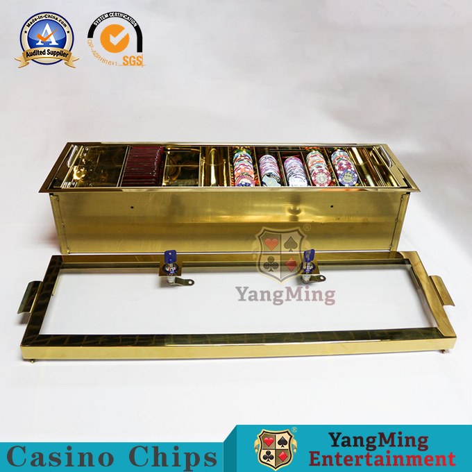 540*235mm Casino Chip Tray VIP Club Double Layer 2 Metal Lock Gambling