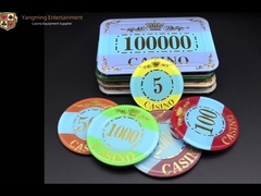 Casino Baccarat Table Acrylic Crystal UV Poker Chips 45mm 34g