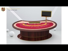 Lucky Six Baccarat Casino Table Mini Six People Oval Step Poker Table Customized Color