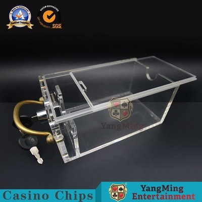 Transparent Acrylic 8 Pairs Poker Discard Holder With Locks And Card Boxes