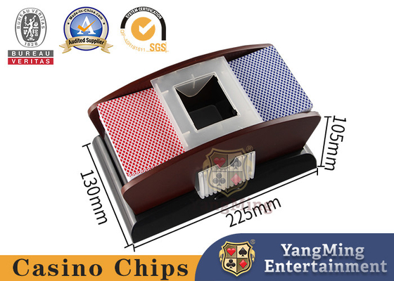 Dual Purpose Gambing Universal Poker Shuffler Wood Colored 2 Deck Of Playing Cards