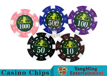 Translucent Marco Style Casino Poker Chip Set With Crystal Clear Texture