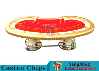 10 Players Casino Poker Table / Custom Poker Tables With Disc Shape Legs