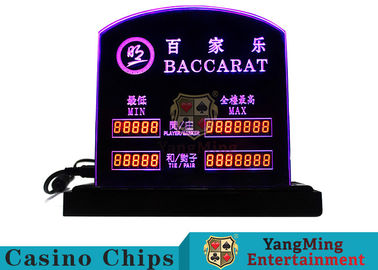 Baccarat Table Games Dedicated LED Electronic Table Limit Sign Casino Poker Table Bet Limit Customized Logo
