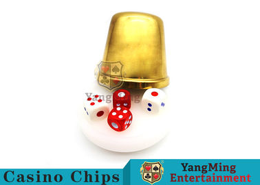 Macau Baccarat Dedicated Acrylic Dealer Button Plate Si Bo Poker Table Games Accessories Gambling Gold Metal Dice Cup