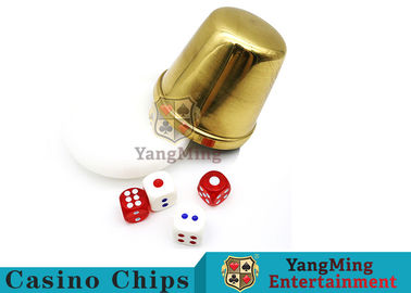 Macau Baccarat Dedicated Acrylic Dealer Button Plate Si Bo Poker Table Games Accessories Gambling Gold Metal Dice Cup