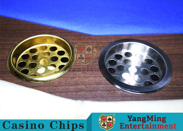 Copper Color Poker Table Accessories , Windproof Stainless Steel Ashtray