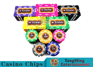 Entertainment 12g 760pcs Custom Poker Chip Sets With Anti - Off Film Protection