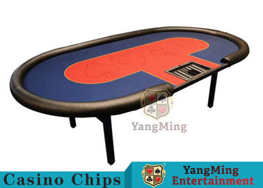 10 Seats Casino Poker Table With environmentally friendly PU leather armrest