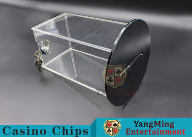 Acrylic HD Transparency Poker Card Holder Gambling Discard Playing Cards Carrier With Lock