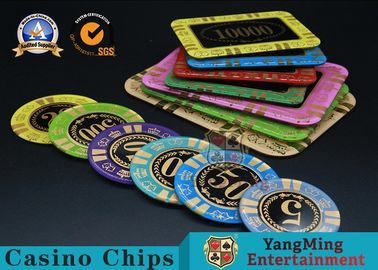 Personalized High Transmittance Crystal Casino Poker Chips Round Shape For Gambling Club