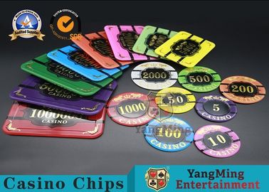 Square Crystal Acrylic Poker Chips With Custom Logo / Super Touch Texture Poker Plaque
