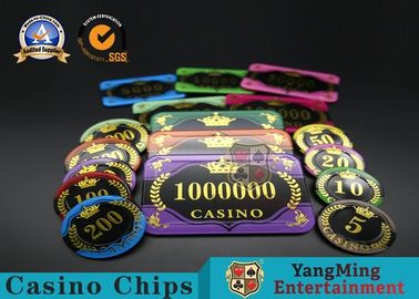 Acrylic Crystal RFID Rectangular Poker Chips Plaque Casino Jeton Real Gaming