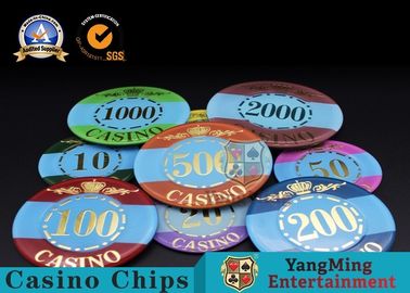 Marble Acrylic Crystal European Casino Poker Chips / Wear Resistance Casino Jetons