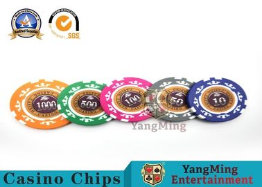 Smooth Surface 13.5g 14 G ABS Clay Poker Chip Set Yangming / Poker Plaques Set