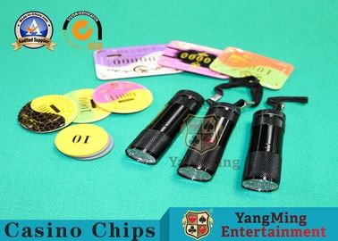365 - 395nm LED Poker Chips UV Flashlight Purple Violet Light Brushed Aluminum Material