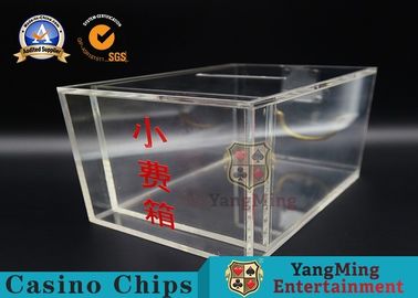Acrylic Clear Security Box / Playing Cards Discard Holder With Lock And Key