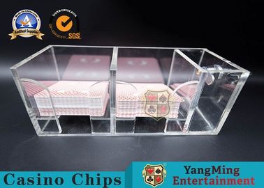 Playing Cards Discard Holder With Lock , Casino 8 Decks Acrylic Clear Security Box