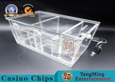Two Sides Box Gaming 8 Deck Acrylic Poker Discard Holder With Locks