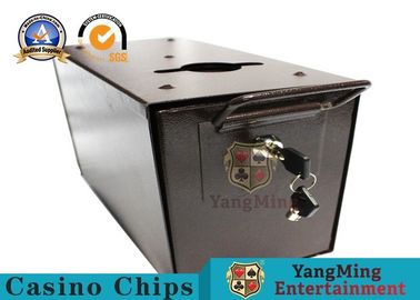 Thick Metal Official Cash Tip Box , Casino Drop Box With Two Safety Locks