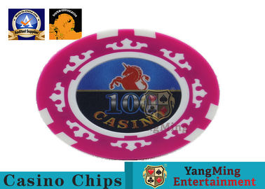 Die Stamp Iron Shiny Gold Plating Epoxy Casino Poker Chip Set Professional