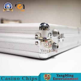 Handheld Casino Game Accessories Premium Poker Chip Set Texas Hold 'Em Cards Silver Aluminum Case