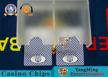 Acrylic Gambling Poker Card Holder Frosted Casino Table Accessories 1-2 Decks With 2 Exit Discard Holder