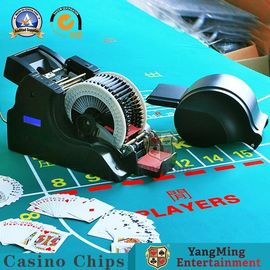 Rubber Gears Playing Card Shuffler / Metal Poker Card Dealer Shoe