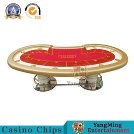 8-10 Person Oval Casino Foldable Poker Table Texas Hold'Em Led Table With Waterproof Fabric Table Top