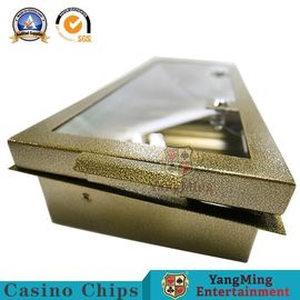 Metallic Iron Color Poker Chip Holder With Metal Lock / Baccarat Table Tray