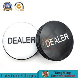 Casino Baccarat Markers 76mm Custom Black White Silk Screen Engraving Texas Holdem Button