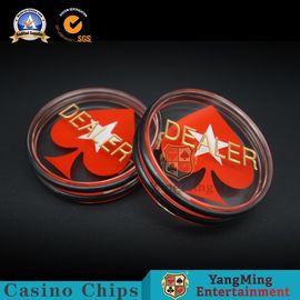 Durable Casino Game Accessories Texas Club Poker 75mm Dealer Discard Button Acrylic Plastic Red Heart