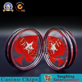Durable Casino Game Accessories Texas Club Poker 75mm Dealer Discard Button Acrylic Plastic Red Heart