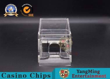 Two Decks Casino Poker Dealer Playing Card Shuffer Full Clear Iron Core 7mm Thinkness